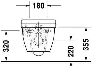 Duravit Wand-WC Starck 3 Compact 485 mm Tiefspüler, Durafix, weiß, HYG – Bild 4