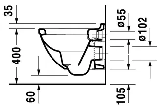 Duravit Wand-WC Starck 3 Compact 485 mm Tiefspüler, Durafix, weiß, HYG – Bild 5