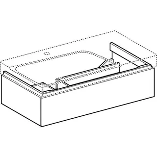 Geberit Xeno2 Unterschrank f. Waschtisch m. Ablg. rechts m. 1 Schubl., 88x22x46,2cm, greige – Bild 3