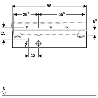 Geberit Xeno2 Unterschrank f. Waschtisch m. Ablg. rechts m. 1 Schubl., 88x22x46,2cm, greige – Bild 4