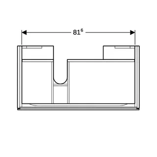 Geberit Xeno2 Unterschrank f. Waschtisch m. Ablg. rechts m. 1 Schubl., 88x22x46,2cm, greige – Bild 5