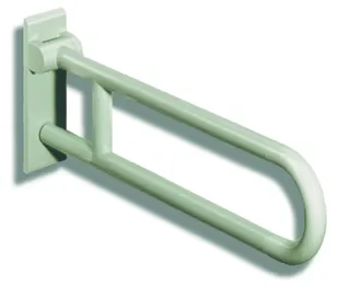 HEWI Stützklappgriff drehb. Ser 801, L:750mm, Stahlkern reinweiß