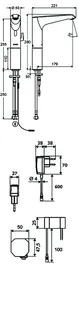 SCHELL Waschtisch-Arm. XERIS E HD-M, Elektron. Mischwasser, UP-Netzteil, large, chrom – Bild 2