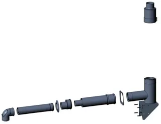 Wolf Grundbausatz DN 60/100 - DN110/160 Mehrfachbelegung, Fassade, 1. Gerät