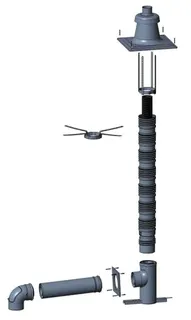 Wolf Anschluss-Set DN80/125 - C33x DN83/125 flex. im Schacht, Abdeckung PP