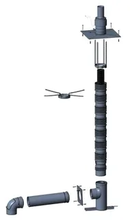 Wolf Anschluss-Set DN80/125 - C33x DN58/110 flex. im Schacht, Abd. edst.