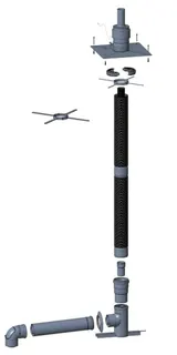 Wolf Anschluss-Set DN60/100 - C33x DN83/125 flex. im Schacht, Abd. edst.