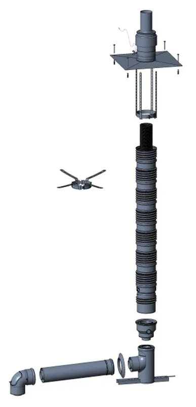 Wolf Anschluss-Set DN60/100 - C33x DN58/110 flex. im Schacht, Abd. edst.