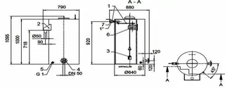 KSB Vorbehälter mit freiem Auslauf Vges 300 l, Vnutz 150 l, R 1"
