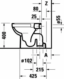 Stand-WC Duravit No.1,560mm,Weiß, rimless, TS, Abg.senkrecht, var.Zul. – Bild 4