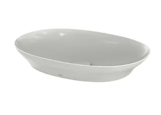 TOTO Aufsatzwaschtisch weiß 600mm rund LINEARCERAM ohne Hahnloch ohne Überlauf
