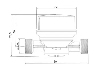 comfort-Wohnungswasserzähler AP kalt G3/4 AG x 80mm Q3 2,5 smart M – Bild 2