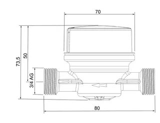 comfort-Wohnungswasserzähler AP warm G3/4 AG x 80mm Q3 2,5 smart M – Bild 2