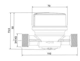 comfort-Wohnungswasserzähler AP kalt G3/4 AG x 110mm Q3 2,5 smart M – Bild 2
