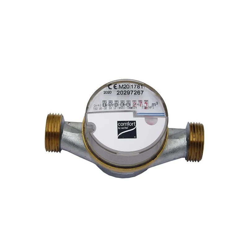 comfort-Wohnungswasserzähler AP kalt Q3 4,0 DN 20 (G3/4) G1 AG x 130mm smart M
