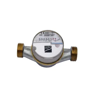 comfort-Wohnungswasserzähler AP kalt Q3 4,0 DN 20 (G3/4) G1 AG x 130mm smart M
