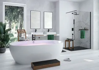 Hoesch Badewanne iSensi Oval 1900x1200 freist. Monolith, ang. Sch. Weiß – Bild 2