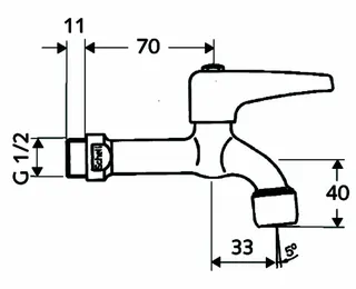 SCHELL Auslaufventil Hebelgriff, Luftsprudler, 1/2", chrom – Bild 3