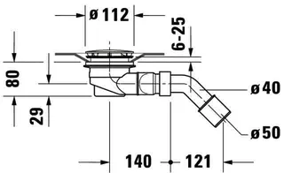 Duravit Duschwannenablauf D-Code chrom Durchm.90mm, Ablauf waagrecht – Bild 2