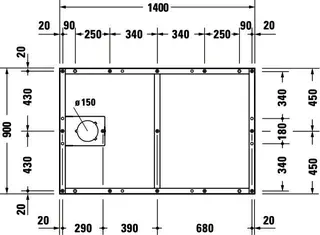 Duravit Fußgestell für Duschwanne Tempano 1400x900mm – Bild 2