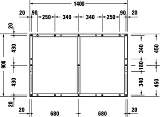 Duravit Fußgestell für Duschwanne Tempano 1400x900mm – Bild 4