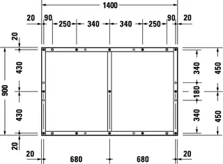 Duravit Fußgestell für Duschwanne Tempano 1400x900mm – Bild 5