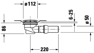 Duravit Duschwannenablauf, Abgang waagrecht Ablaufdurchmesser 90mm, weiß – Bild 2