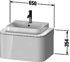 Duravit WTU HappyD2+ wandh.,354x650x480mm 1Auszug, graphit supermatt – Bild 2