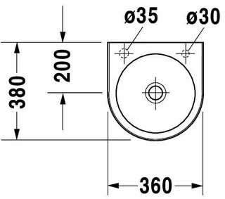 Duravit Handwaschbecken Architec 360 mm o.ÜL, m.HLB, HL links, weiß – Bild 2
