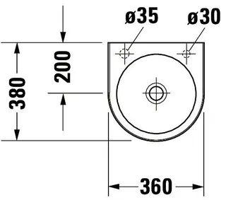 Duravit Handwaschbecken Architec 360 mm o.ÜL, m.HLB, HL links, weiß – Bild 5