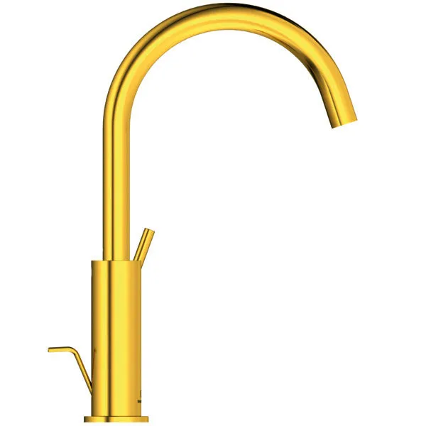 Ideal Standard Waschtischarmatur JOY, m.h.Auslauf, m.Ablgarn., Ausld.169mm, Brushed Gold