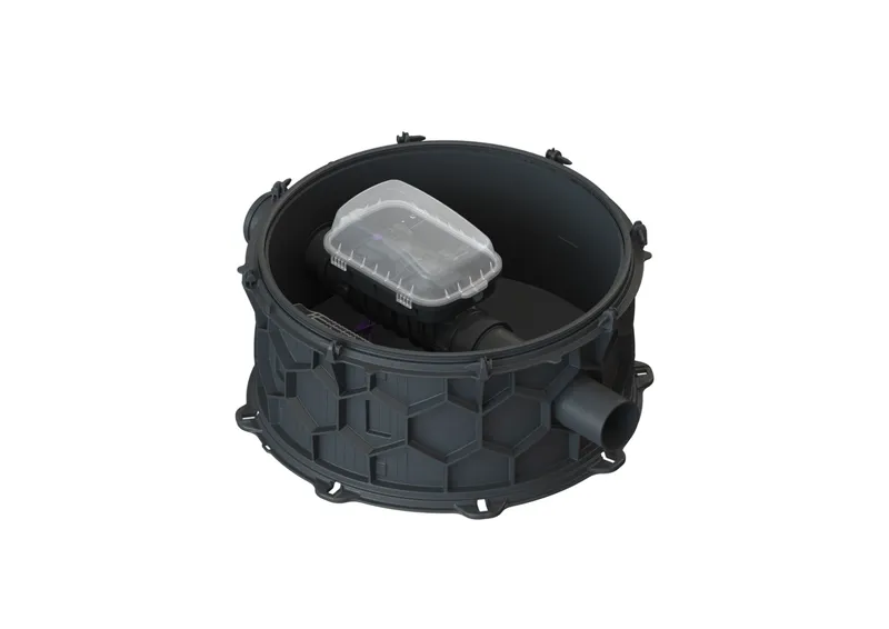 KESSEL-Rückstau-Technikmodul Controlfix DN 150, geschl. Durchgangsgerinne
