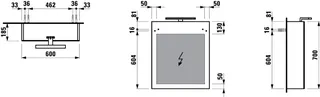 Laufen SPS BASE LED horiz.m.Schalter Steckd. 185x600x700 1 Tür Scharn. links multicolor – Bild 2