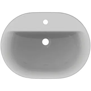 Ideal Standard Einbauwaschtisch Connect, oval, 1 Hahnloch, mit Überlauf, 620x460x175mm, Weiß