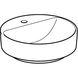 Geberit VariForm Aufsatzwaschtisch, rund mit Hahnlochbank, d: 45cm, ohne Überlauf, weiß – Bild 3