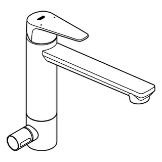 GROHE EH-Spültischbatterie BauEdge 31696 mittelhoher Auslauf Absperrventil chrom – Bild 3