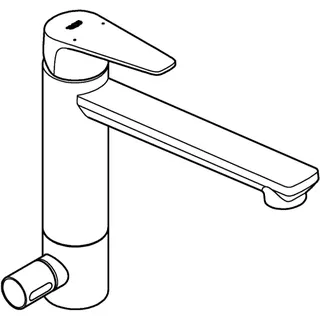 GROHE EH-Spültischbatterie BauEdge 31696 mittelhoher Auslauf Absperrventil chrom – Bild 4