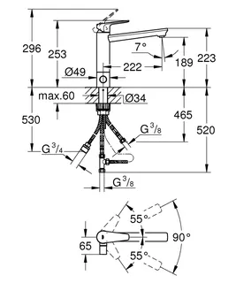GROHE EH-Spültischbatterie BauEdge 31696 mittelhoher Auslauf Absperrventil chrom – Bild 5