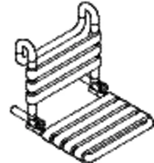 HEWI Einhängesitz, klappbar, B:450 mm, H:473 mm, T:504 mm anthrazitgr – Bild 3