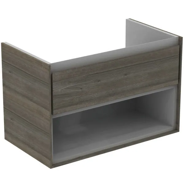Ideal Standard MWT-Unterschrank Connect Air,1 Ausz., 800x440x517mm, Eiche gr.Dek.u.Weiß matt