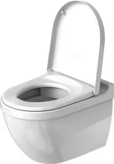 Duravit Wand-WC Starck 3 540 mm Tiefspüler, rimless, Durafix, weiß – Bild 3