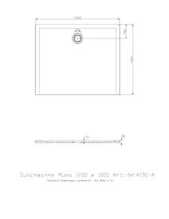Hoesch Duschwanne Muna 1200x1000x30 ohne Antirutsch, Material Solique, Weiß – Bild 2