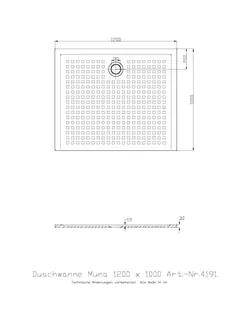Hoesch Duschwanne Muna 1200x1000x30 mit Antirutsch, Material Solique, Weiß – Bild 2