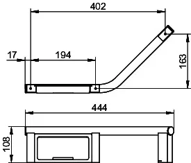 Keuco Haltegriff 135 Gr. Plan 14909, links m. Seifenablage, verchromt/schwarzgrau – Bild 2