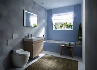 Geberit AquaClean Tuma Comfort WC-Komplettanlage Stand-WC, Glas weiß – Bild 3