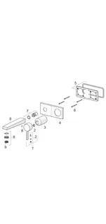 EHM FM-Set f. Waschtisch-Batt. HANSALOFT 5757 Ros. eckig Ausld. 197mm 4.0 DN 15 chr – Bild 5