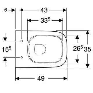 Geberit Smyle Square WWC Tiefspüler Rimfree, Ausld. 49cm, weiß – Bild 5