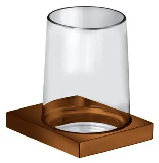 Keuco Glashalter Edition 11 11150, komplett m. Echtkristall-Glas, Bronze gebürstet