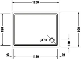 Duravit Starck Slimline Duschwanne R.Ek 1200x900x55 mm Wß S.acr. Antislip – Bild 4