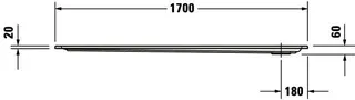 Duravit Starck Slimline Duschwanne, Rechteckig, 1700x900x60 mm, Weiß, Sanitä – Bild 3